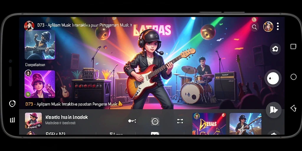 Tampilan gameplay D73 dengan fitur permainan musik interaktif