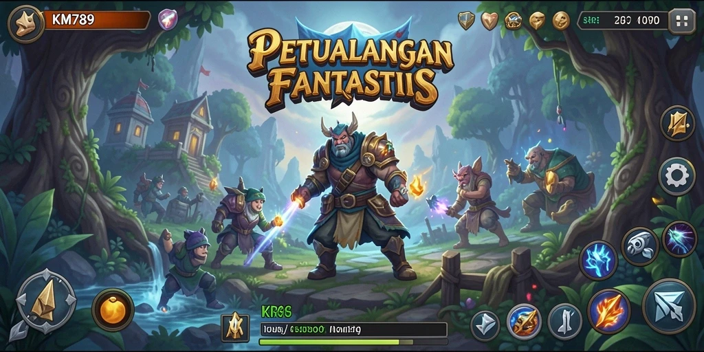Tampilan gameplay RPG KM789 yang menegangkan dan penuh aksi.