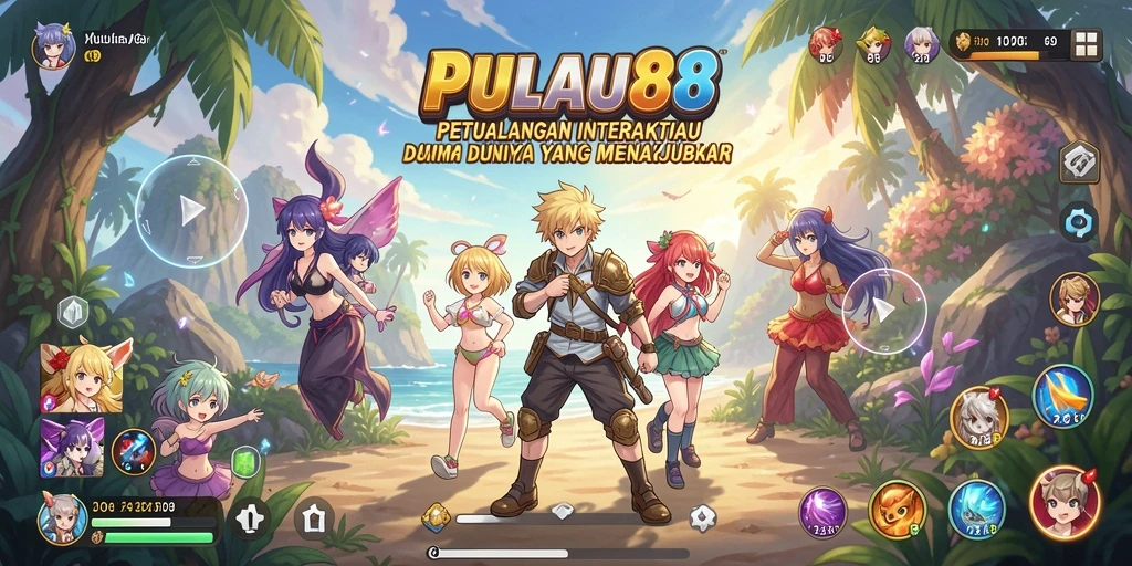 Screenshot gameplay PULAU88 yang menunjukkan karakter berbasis anime yang menarik.