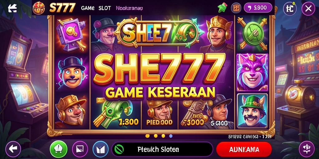 Screenshot dari fitur gameplay menegangkan di SHE777 slot.
