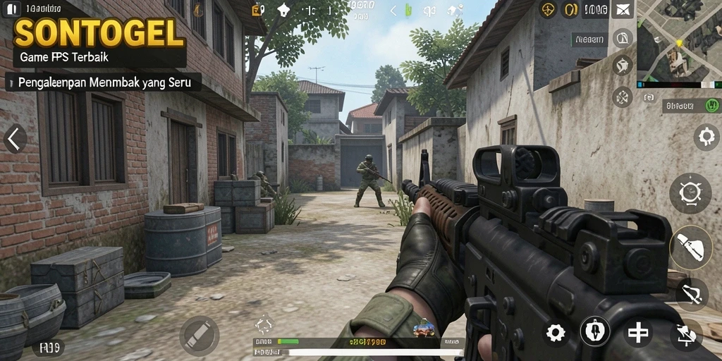 Gameplay seru dari SONTOGEL saat pemain menembak musuh.