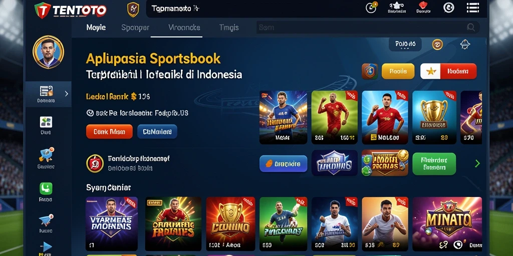 Tangkapan layar TENTOTO menampilkan antarmuka menarik untuk taruhan olahraga.