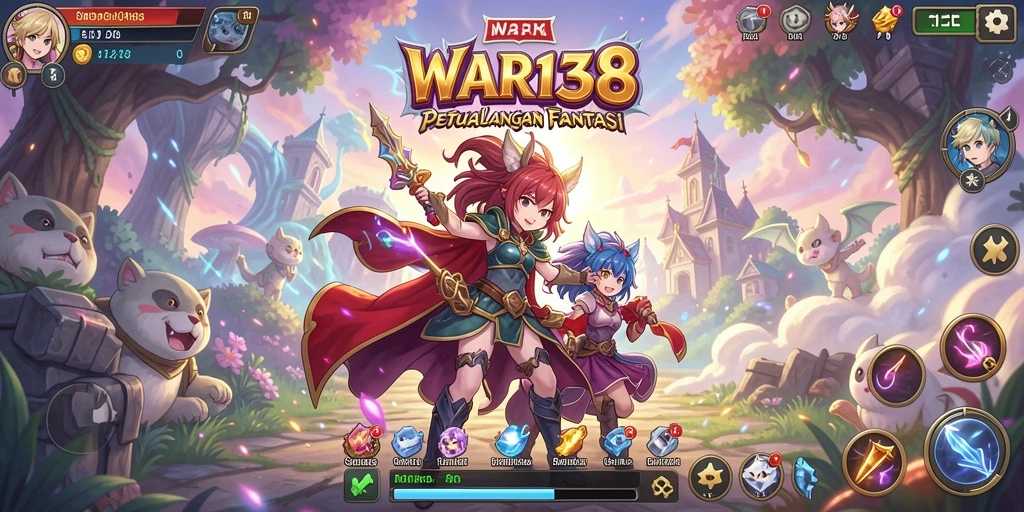 Tampilan gameplay seru dengan karakter Anime yang menawan.